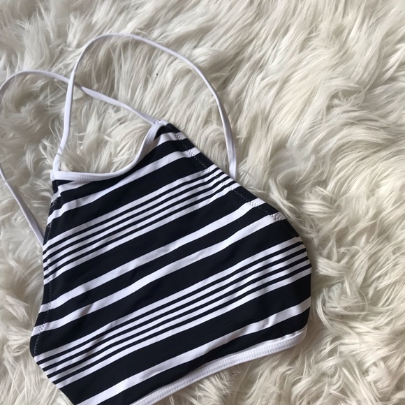 NWOT Halter Striped Bathing Suit Top - Picture 3 of 5